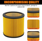 Replacement Filter for Vacmaster 5-20 Gallon/Hart Shop Vacuum 5-17 Gallon, Replaces Hart VCFS 3701 Filter/VCFF Filter, Fits most Shop-Vac/Craftsman Vacuum, with 2x Wet Foam Sleeve
