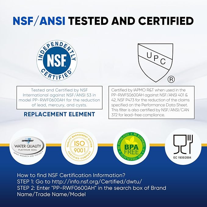 PUREPLUS NSF/ANSI 401, 53, 42 & NSF P473 Certified Replacement for HDX FMG-1, PL-100, WFC1201, PC75009, RWF1060, RWF0600A, 469991 Refrigerator Cartridge,2Pack