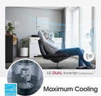 LG 14000 BTU Window Air Conditioner Energy Saving Dual Inverter Remote Control WiFi Enabled Works w/LG ThinQ, Alexa Washable Filer Ultra-Quiet Cools 700 Sq.Ft. for Large Room AC Unit White LW1522FVSM