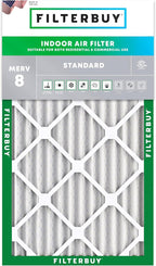 Filterbuy 16x36x2 Air Filter MERV 8 Essential Dust & Allergy Defense (1-Pack), Electrostatic Pleated HVAC AC Furnace Filters Replacement, Made in USA (Actual Size: 15.50 x 35.50 x 1.75)