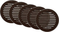 Vent Systems 4" Inch (Opening Dimensions) - Pack of 5 - Brown Soffit Vent Cover - Plastic Round Air Vent Grille - Built-in Mesh Screen - HVAC Register Louver for Bathroom, Home, Kitchen