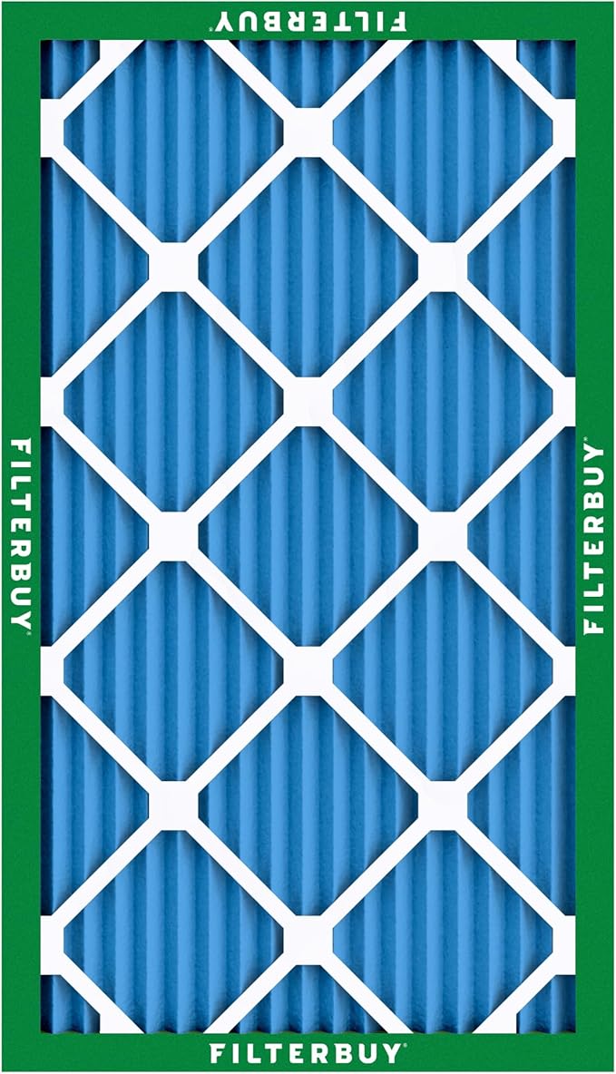 Filterbuy 14x25x1 Air Filter MERV 13 Optimal Smoke & Allergy Defense (6-Pack), Electrostatic Pleated HVAC AC Furnace Filters Replacement, Made in USA (Actual Size: 13.50 x 24.50 x 0.75)