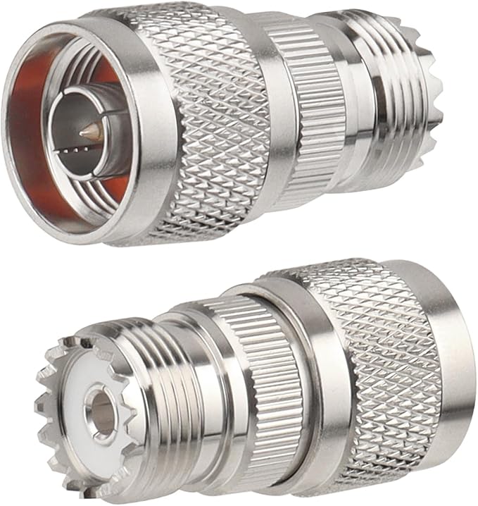 2 Pack N Male to UHF Female SO-239 Connector Adapter N Connector to PL-259 SO239 RF Coaxial Cable Adapter
