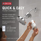 Delta Faucet Clarifi Standard Shower Filter Attachment with Filter, Shower Water Filter, Shower Head Filter, Chrome 7SF100