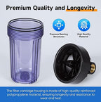 PUREPLUS 2-Stage Whole House Water Filtration System, Reduces Iron, Manganese, Chlorine & Odor, 10" x 4.5" Blue Housings, 1" Inlet/Outlet, RFN Iron & Certified CTO Carbon Filters