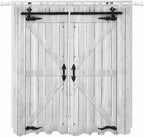 Farmhouse Wood Grain Living Room Curtains 96 Inch Length, Window Curtains Tab Top, Vintage Country Barn Gate Grey Light Filtering Window Treatments Drapes 52"x96" 2 Panel