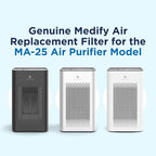 Medify MA-25 Genuine Replacement Filter Set for Allergens, Smoke, Wildfires, Dust, Odors, Pollen, Pet Dander | 3 in 1 with Pre-filter, HEPA H13 and Activated Carbon | Removal to 0.1 Microns | 1-Pack