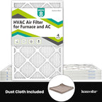 16x25x1 Air Filter MERV 8 (4-Pack), HVAC/Furnace AC Filter Replacement, Dust Defense–Comparable with MPR 600 & FPR 5 (Actual 15.75x24.75x0.75)