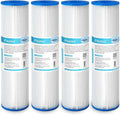 Membrane Solutions 50 Micron Pleated Polyester Sediment Water Filter 10"x2.5" Replacement Cartridge Universal Whole House Pre-Filter Compatible with W50PE, WFPFC3002, SPC-25-1050, FM-50-975 - 4 Pack