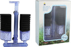 Multi Layer Filter Media Biochemical Dual Sponges Filters with Extendable Telescopic Air Flow Outlet Air Pump Driven for Betta Fry Aquarium Fish Tank Up to 50 Gallon (2 PCS, Black Sponge)