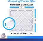 Filter King 18x22x1 Air Filter | 4-PACK | MERV 8 HVAC Pleated A/C Furnace Filters | MADE IN USA | Actual Size: 18 x 22 x .75"