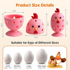 Egg Brush Cleaner, Egg Cleaner for Fresh Eggs, Cute Chick Shaped Egg Wash and Brush, Washing Egg Tool for Standard Sized Eggs (Pink)