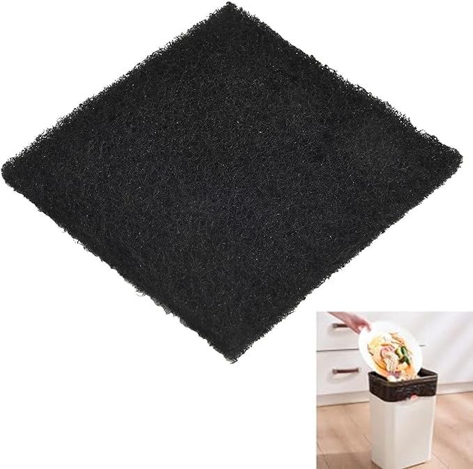 Activated Carbon Compost Filter for Garden Waste Bins, 8 x 8 x 0.5 cm Square Control Pad, 5-Pack, Fits Standard Compost Bin Lids, Air Quality