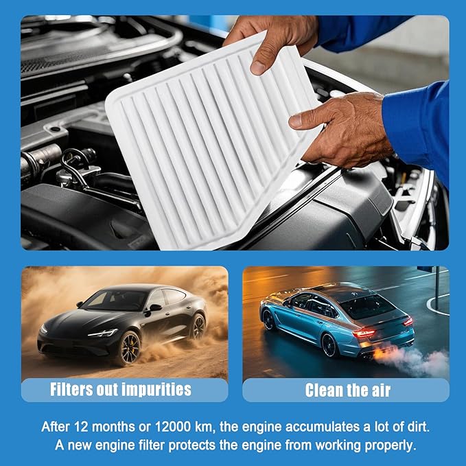 Premium Engine Air Filter Compatible with Select Toyota, Lexus, Pontiac, and Scion Models | 17801-31120 17801-AD010