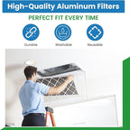 Filter Everything Washable Aluminum Air Filter – 20 x 30 x 1 7/8 – Permanent, Reusable HVAC Intake Filter – Heavy-Duty Expanded Aluminum Mesh – Pre-Filter for HEPA or Pleated Filters