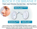 O2 Nose Filters with 3M Filtration - Nasal Screens for Allergies, Dust & Smoke - Drug-Free & Latex-Free Nose Filters - Invisible Allergy Protection (Small x 20)