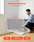 VEVOR Electrostatic Air Filter, 16x25x1 inch Washable & Reusable Aluminum AC/HVAC Furnace Filter, MERV 8 Long Lifetime, Healthier Home or Office (Actual Size: 15.5 x 24.65 x 0.82 in)