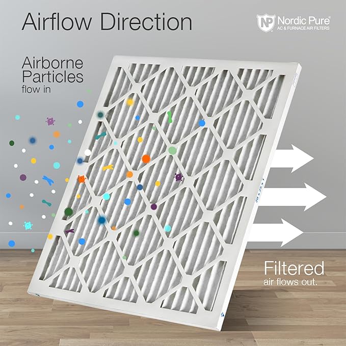 Nordic Pure 12x24x1 (Actual Size: 11 1/2 x 23 1/2 x 3/4) Pleated MERV 14 Air Filters 4 Pack