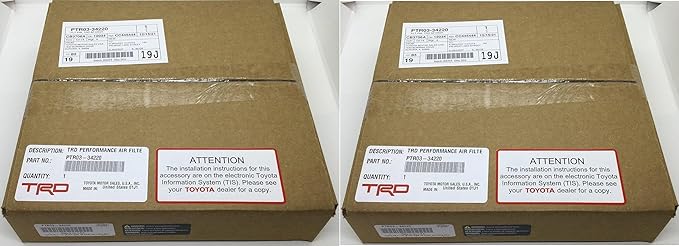 Toyota TRD Performance Air Filters, High Flow Drop-In, Set of 2, for Tundra Sequoia 3.5 Turbo