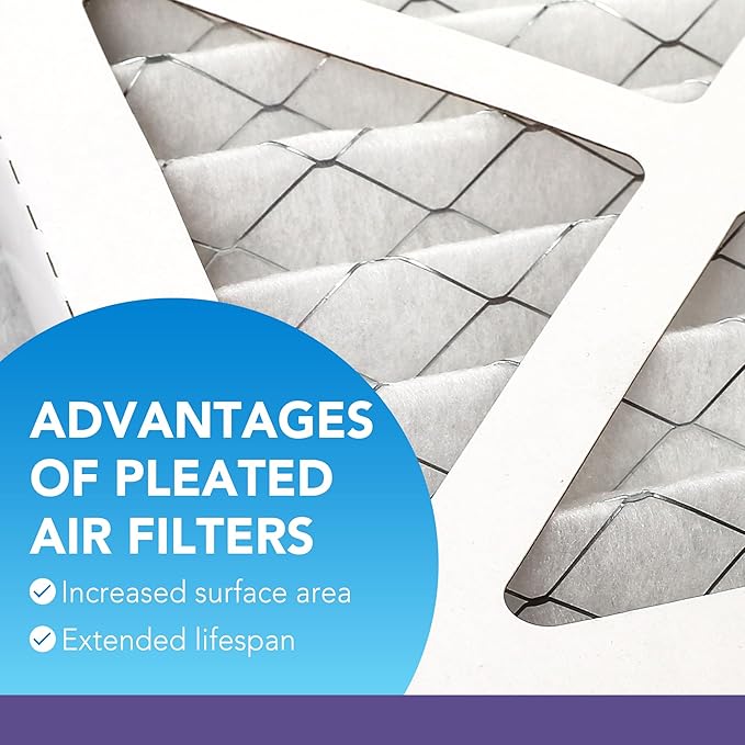 LotFancy 20x25x1 Air Filter MERV 11 6-Pack, Electrostatic Pleated AC Furnace Air Filter, Captures Dust, Smog & Pet Dander, Actual Size: 19.75"x23.75"x0.75"