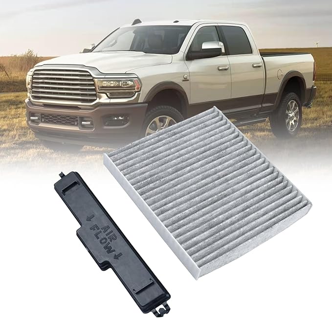 68406048AA Cabin Air Filter & Filter Access Door (w/Activated Carbon) Compatible with Dodge Ram 1500 2500 3500 4500 5500 Chrysler 200 2011-2014 Patriot 2010-2016