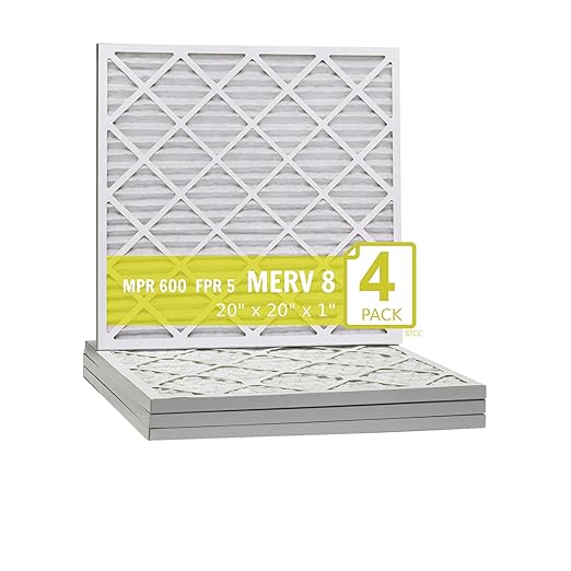 Lamons 20"x20"x1" Xtreme Plus Air Guard Pleated Filter, MERV 8 (Pack of 4)