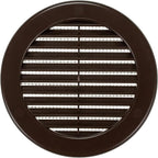 Vent Systems 4" Inch (Opening Dimensions) - Pack of 100 - Brown Soffit Vent Cover - Plastic Round Air Vent Grille - Built-in Mesh Screen - HVAC Register Louver for Bathroom, Home, Kitchen