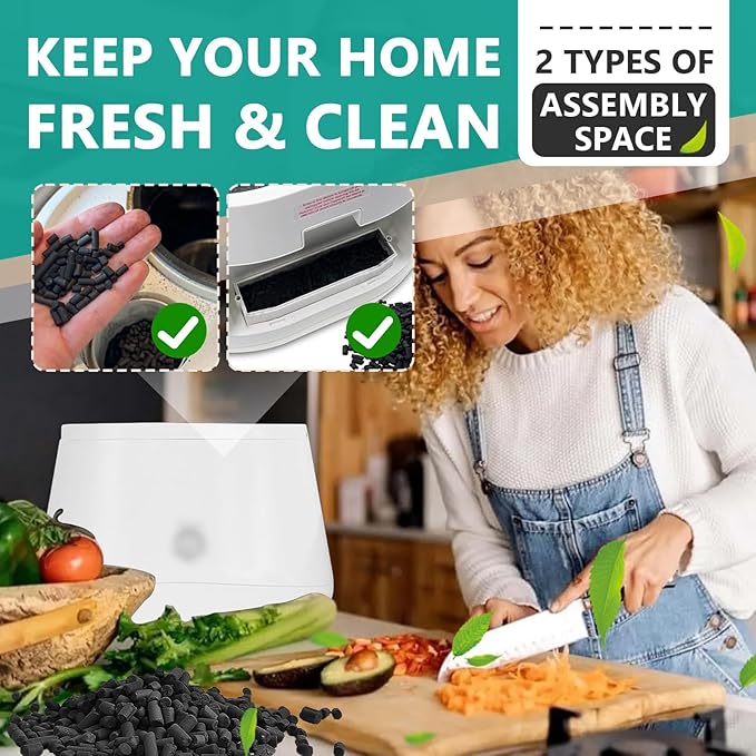 4 Pounds(8-Pack) Odor Absorbing Filter Refills for Lomi Smart Waste Kitchen Composter, Activated Charcoal Refills Compatible with Lomi Kitchen Composter