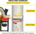 VEVOR 1.5 HP Dust Collector, 716 CFM, Portable Vortex Dust Collector, with 47 Gallon Collection Bag and Mobile Base, 120V, 3400 RPM, 5μm Canister Filter Kit, for Woodworking Dust Collection System