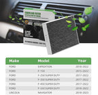 FL3Z19N619A (CF12150) Premium Cabin Air Filter With Activated Carbon Compatible with Ford F-150 F-250 F-350 F-450 F-550 SUPER DUTY 2015-2024