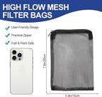 16 Pcs Aquarium Filter Media Bags with Plastic Zipper, Fish Tank Fine Mesh Bags for Activated Charcoal Aquarium, Reusable Aquarium Accessories for Carbon Bio Balls, Ceramic Rings(6in×8in and 4in×6in)