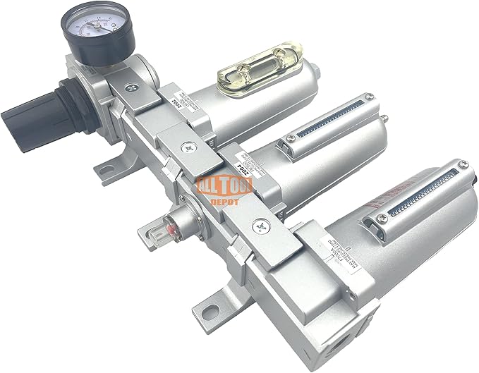 3/4" NPT HEAVY DUTY Industrial Grade 4 Stages Filter Coalescing Desiccant Dryer Regulator System For Compressed Air Lines, Metal Bowls, Great For Paint Spray And Plasma Cutter (AUTO DRAIN)