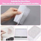 100 Pcs Nail Dust Collector Filter No-Spilling Filters Replacement Paper Disposable Dust Filters For Most Of Machine Vacuum Collector For Salon Nail Supplies Accessories(White)