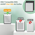 Vital 100S Replacement Filter for LEVOIT Vital 100S-P Air Purifier, HEPA and High-Efficiency Activated Carbon Filter for Smoke, Odor, Pollen, Vital 100S-RF, LRF-V102-WUS