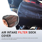 Air Filter Cover, Thickened Car Cold Air Intake Filter Dust Sock Cover, Universal for High Flow Air Intake Filters (Small, Black)