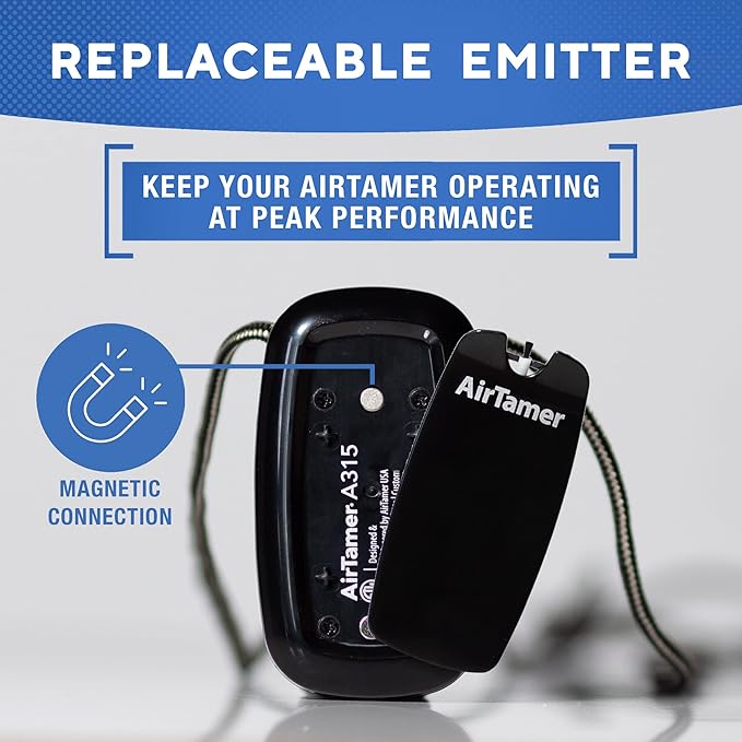 AirTamer Advanced Personal Air Purifier Replacement Negative Ion Emitter Covers - Made for AirTamer Model A315 (Black, 2-pack)