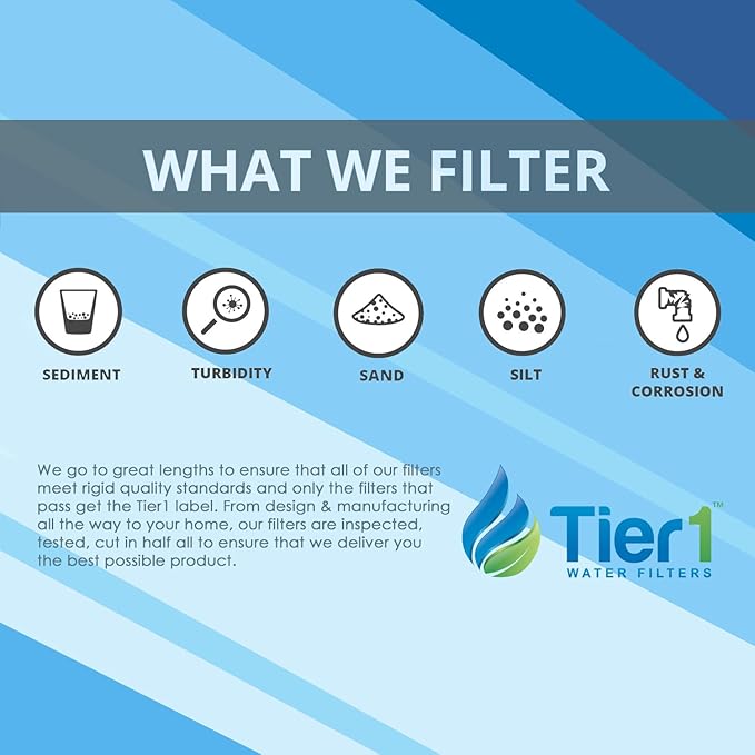 Tier1 10 Micron 10 Inch x 4.5 Inch | 4-Pack Spun Wound Polypropylene Whole House Sediment Water Filter Replacement Cartridge | Compatible with Hydronix SDC-45-1010, SDF-45-1010, Home Water Filter