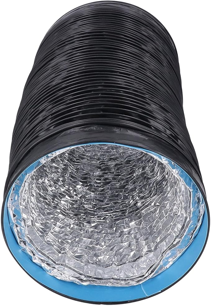 7in Dryer Vent Exhaust Duct Hose - 6.56ft Flexible Insulated Air Ducting for HVAC, Kitchens, Greenhouses & More - Heavy Duty Aluminum Foil with Steel Wire for Optimal Airflow