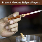 Cigarette Filters Brown Cow Horn Pattern Reusable Clean Tar Tobacco Filter with Multi-Filtering for Standard Size Cigarettes Ø8mm,Slim Cigarettes Ø5mm