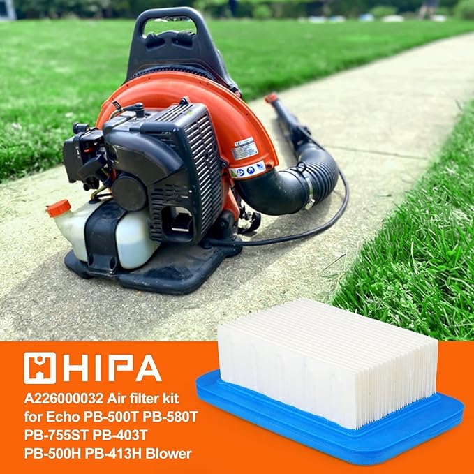 Hipa A226000032 Air Filter for ECHO PB-580T PB500T PB-755ST PB500T PB 500T PB-500H PB500H PB500 Power Blower Echo PB-580T Tune Up Kit with Fuel Filter Spark Plug Primer Bulb