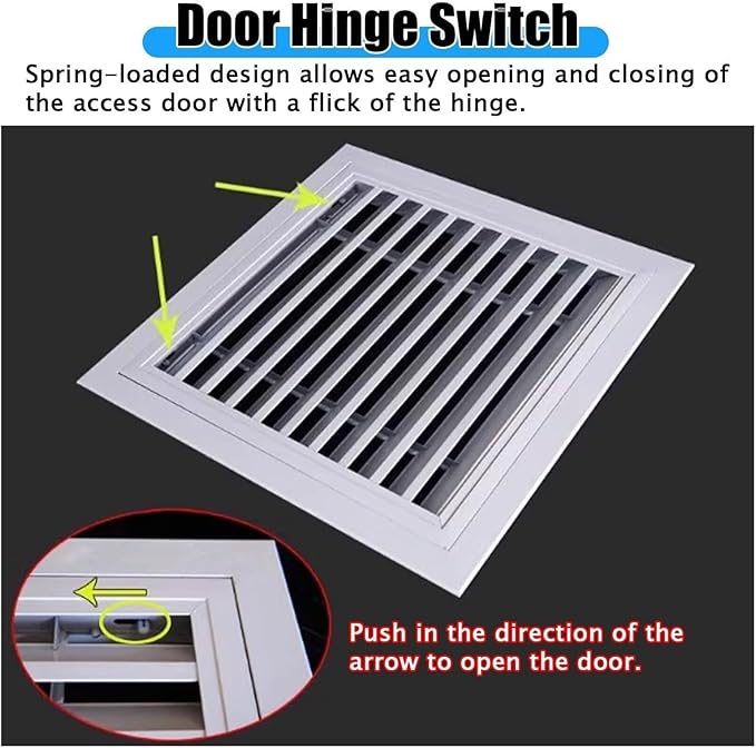 White Access Panel Air Grille Vent Cover, Square Vents Registers, Air Return Vent Cover, Flat Vent Cover, Return Air Grilles, Plumbing Access Panel(400x400 mm/15.8x15.8 in)