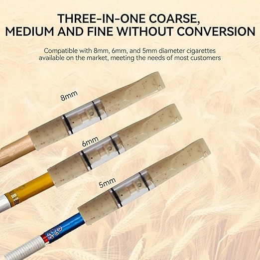 Cigarette Filters Wheat Straw 12pcs Cigarette Holder Reusable Clean Tar Tobacco Filter with Multi-Filtering for Standard Size Cigarettes Ø8mm,Slim Cigarettes Ø6mm and Ø5mm