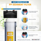 Max Water 5 Micron 20 x 4.5 Sediment Filter 20 inch Whole House BB Water Filtration System Replacement Compatible Cartridge DGD-5005-20, FP25B, AP810-6, FPMB5-20, P5-20, 155358-43, 4-Pack
