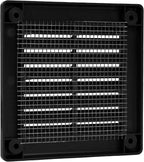Vent Systems 4'' x 4'' Inch Black Soffit Vent Cover - Pack of 100 - Flat Square Air Vent Louver - Grille Cover - Built-in Insect Screen - HVAC Vents for Bathroom, Home Office, Kitchen 4x4 Inch