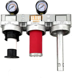 1" NPT SUPER DUTY Industrial Grade 3 Stages Filter Coalescing Desiccant Dryer System For Compressed Air Lines, Metal Bowls, Great For Paint Spray And Plasma Cutter (MANUAL DRAIN)