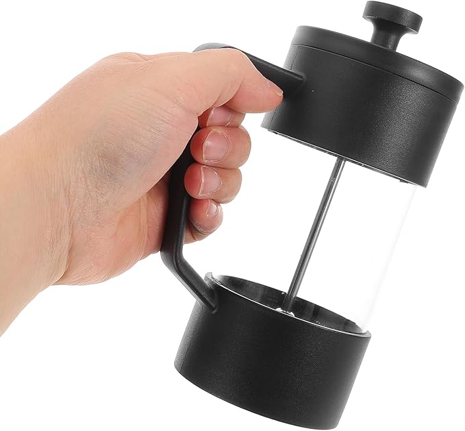 Zerodeko Portable Coffee Maker 350ml Borosilicate Glass Espresso Press with Filter for Cold Brew and Camping Use