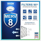 12x36x1 Air Filter MERV 8 (4-Pack) TRION Air Bear Pleated HVAC Air Filter Replacement (Actual Size: 11.50 x 35.50 x 0.75 Inches)
