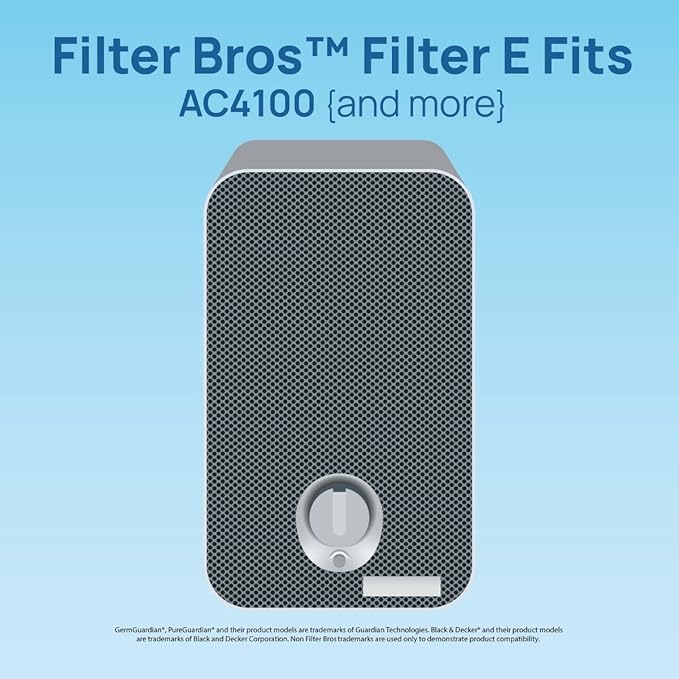 Filter Bros HEPA Filter E Replacement Fits GermGuardian FLT41002PK AC4100 AC4175