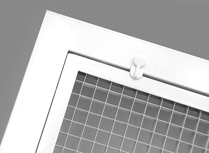 HVAC Premium 12" x 20" Cube Core Eggcrate Return Air Filter Grille for 1" Filter - Aluminum - White [Outer Dimensions: 14.5" x 22.5"]