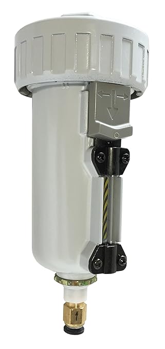 PneumaticPlus SAD402-N04D-MEP Compressed Air, External Water Trap Valve with Automatic Drain 1/2" NPT - Metal Bowl Sight Glass, 10 Micron
